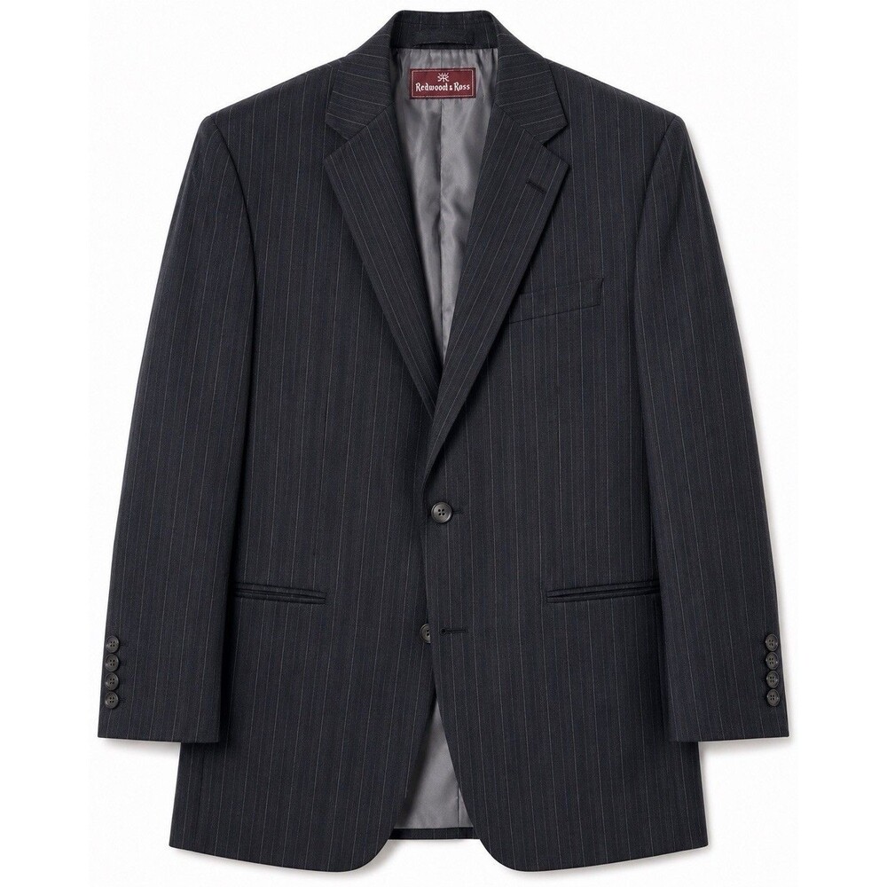 Vintage Redwood & Ross Suit Jacket Men's 40 Gray Pinstripe Classic 2 Button USA